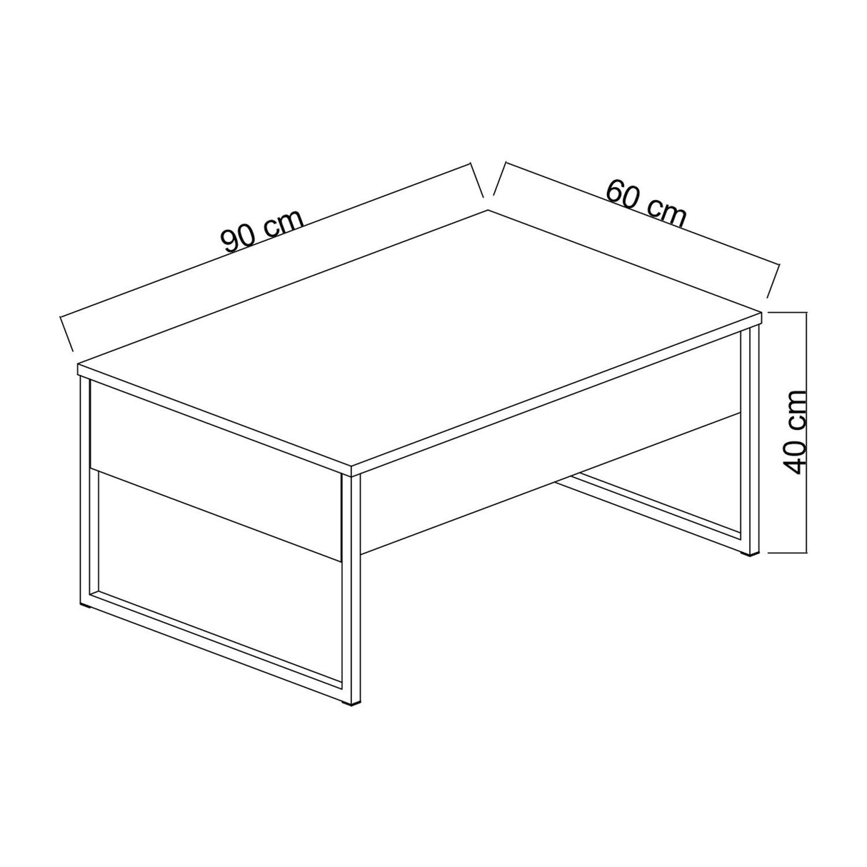 Meubelsets - Meubelset Antraciet Luxe - Salontafel + TV Meubel - Zwart Frame - Dimehouse