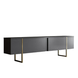 Meubelsets - Meubelset Antraciet Luxe - Salontafel + TV Meubel - Gouden Frame - Dimehouse