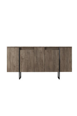 Dressoirs - Modern Dressoir Walnoot Luxe 160x80x35 - Zwart Frame - Dimehouse