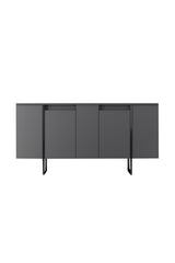 Meubelsets - Meubelset Antraciet Luxe - Salontafel + TV Meubel + Dressoir - Zwart Frame - Dimehouse