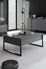 Meubelsets - Meubelset Antraciet Luxe - Salontafel + TV Meubel + Dressoir - Zwart Frame - Dimehouse