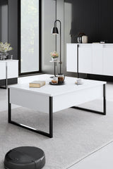 Meubelsets - Meubelset Wit Luxe - Salontafel + TV Meubel + Dressoir - Zwart Frame - Dimehouse