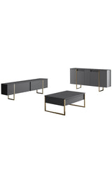 Conjunto-de-muebles-Antracita-Lujo---Mesa-de-centro-+-Mueble-TV-+-Aparador---Marco-Dorado