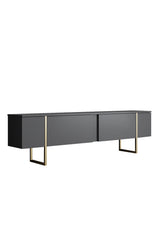 Conjunto-de-muebles-Antracita-Lujo---Mesa-de-centro-+-Mueble-TV-+-Aparador---Marco-Dorado