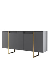 Conjunto-de-muebles-Antracita-Lujo---Mesa-de-centro-+-Mueble-TV-+-Aparador---Marco-Dorado