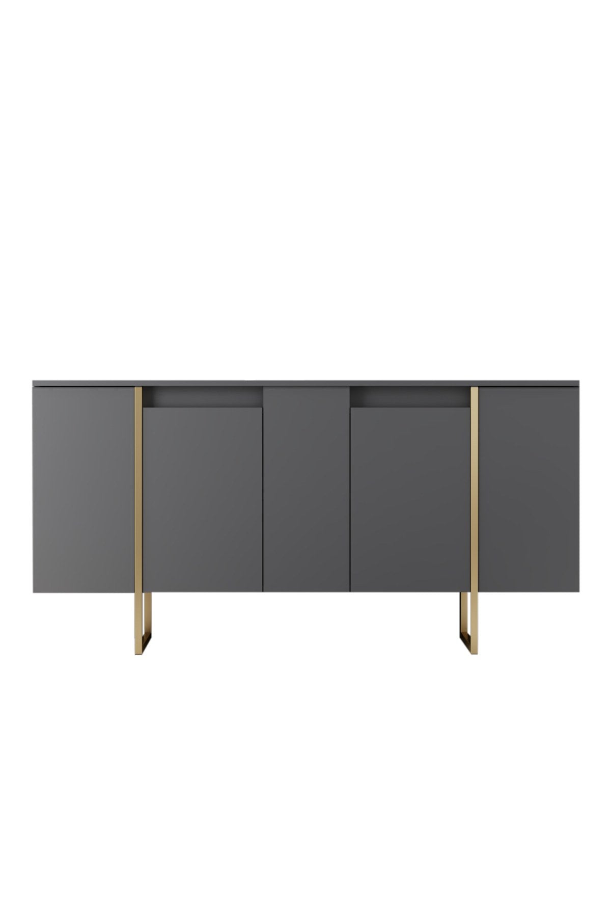 Conjunto-de-muebles-Antracita-Lujo---Mesa-de-centro-+-Mueble-TV-+-Aparador---Marco-Dorado