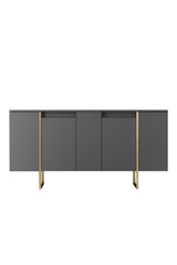 Conjunto-de-muebles-Antracita-Lujo---Mesa-de-centro-+-Mueble-TV-+-Aparador---Marco-Dorado