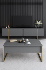 Conjunto-de-muebles-Antracita-Lujo---Mesa-de-centro-+-Mueble-TV-+-Aparador---Marco-Dorado