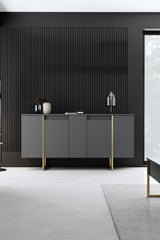 Conjunto-de-muebles-Antracita-Lujo---Mesa-de-centro-+-Mueble-TV-+-Aparador---Marco-Dorado