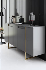 Conjunto-de-muebles-Antracita-Lujo---Mesa-de-centro-+-Mueble-TV-+-Aparador---Marco-Dorado