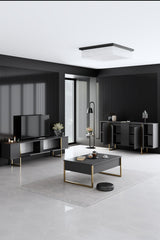 Conjunto-de-muebles-Antracita-Lujo---Mesa-de-centro-+-Mueble-TV-+-Aparador---Marco-Dorado