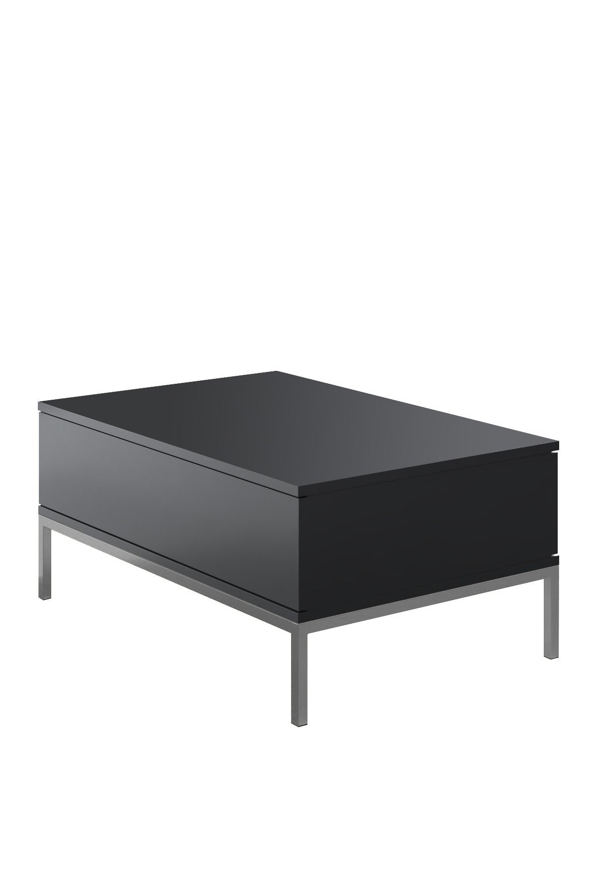 Salontafels - Rechthoekige Salontafel Antraciet Lord 90x60 - Zilver Frame - Dimehouse