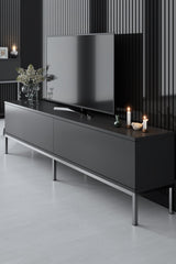 Meubelsets - Meubelset Antraciet Lord - Salontafel + TV Meubel + Dressoir - Zilver Frame - Dimehouse