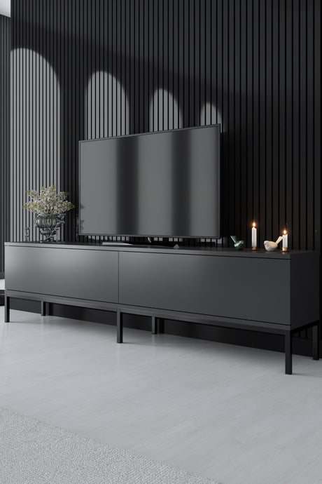 Meubelsets - Meubelset Antraciet Lord - Salontafel + TV Meubel + Dressoir - Zwart Frame - Dimehouse