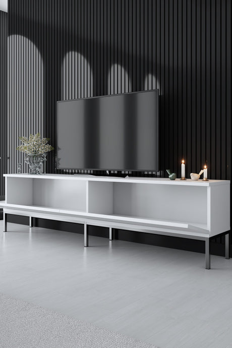 Muebles de TV Lord White Silver Melamine 180x47x30 cm