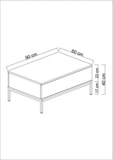 Salontafels - Rechthoekige Salontafel Wit Lord 90x60 - Zilver Frame - Dimehouse