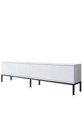 TV Meubels - TV Meubel Lord Zwart Wit Melamine 180x47x30 cm - Dimehouse