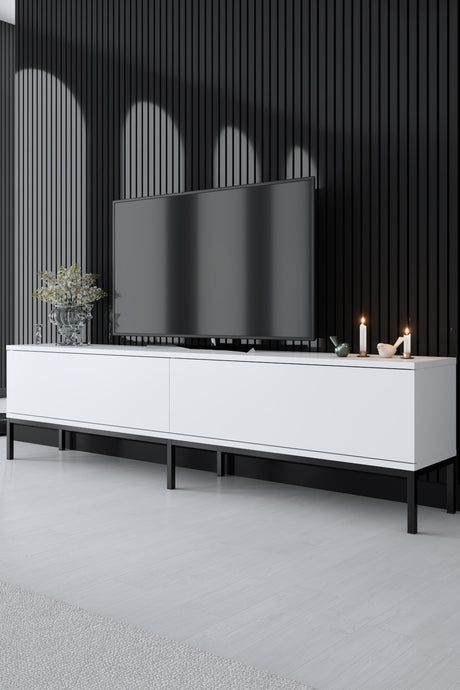 Meubelsets - Meubelset Wit Lord - Salontafel + TV Meubel + Dressoir - Zwart Frame - Dimehouse