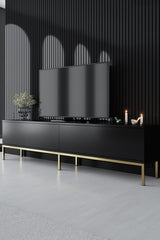 Meubelsets - Meubelset Zwart Lord - Salontafel + TV Meubel + Dressoir - Gouden Frame - Dimehouse