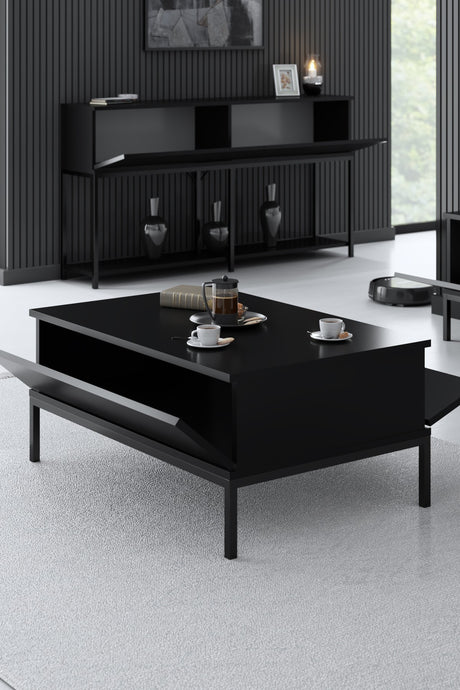Salontafels - Rechthoekige Salontafel Zwart Lord 90x60 - Zwart Frame - Dimehouse