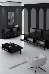 Meubelsets - Meubelset Zwart Lord - Salontafel + TV Meubel + Dressoir - Zwart Frame - Dimehouse