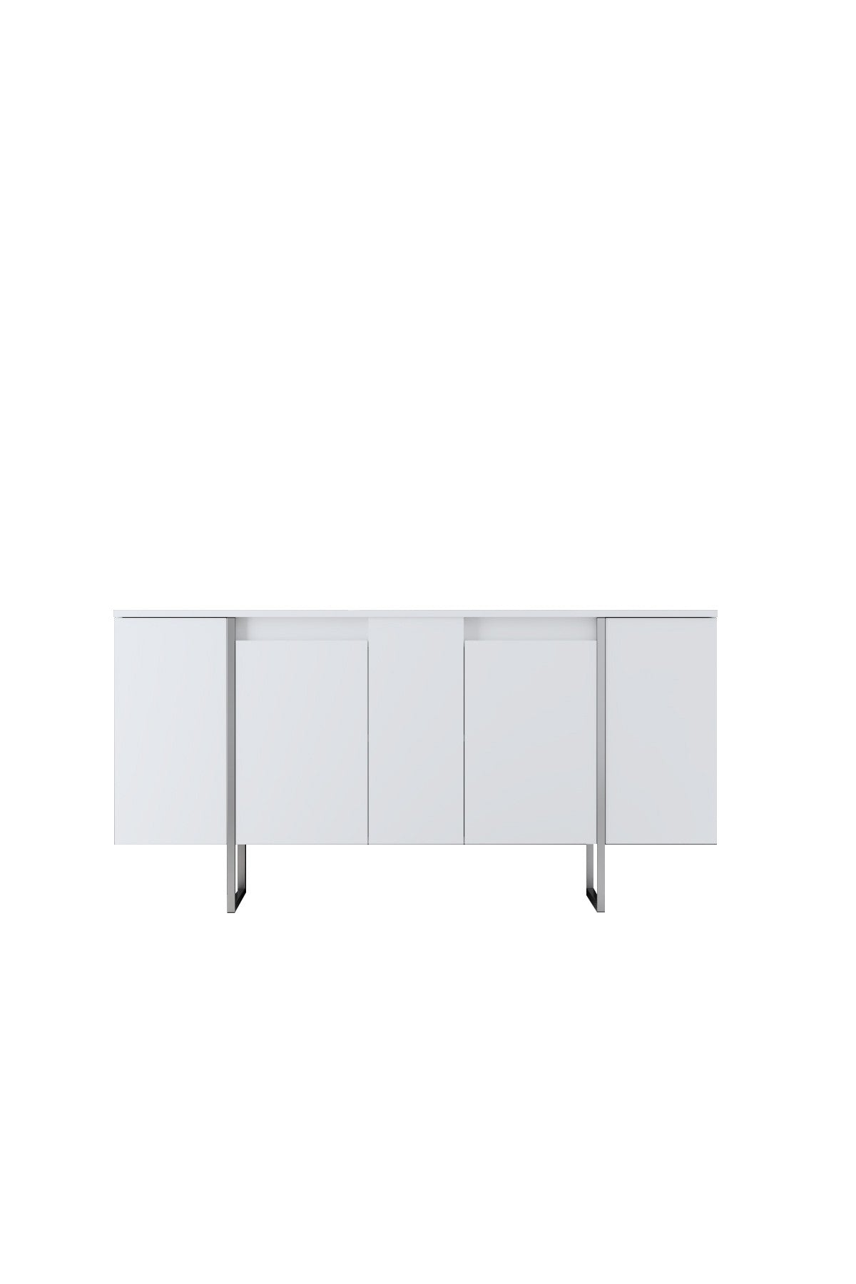Meubelsets - Meubelset Wit Luxe - Salontafel + TV Meubel + Dressoir Luxe - Zilver Frame - Dimehouse