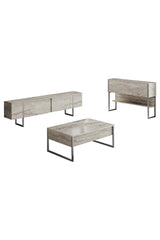 Meubelsets - Meubelset Travertin Luxe - Salontafel + TV Meubel + Dressoir - Zilver Frame - Dimehouse