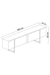 TV Meubels - TV Meubel Travertin Luxe 180x50x30 - Zwart Frame - Dimehouse