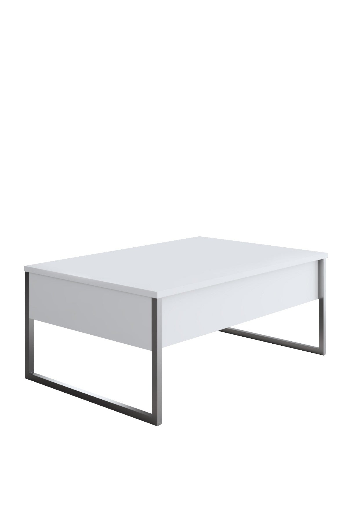 Salontafels - Rechthoekige Salontafel Wit Luxe 90x60 - Zilver Frame - Dimehouse