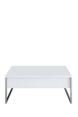 Salontafels - Rechthoekige Salontafel Wit Luxe 90x60 - Zilver Frame - Dimehouse