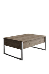 Salontafels - Rechthoekige Salontafel Walnoot Luxe 90x60 - Zilver Frame - Dimehouse