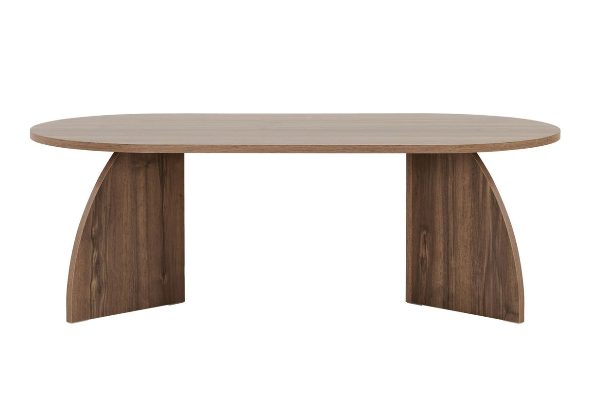 Melina salontafel ovaal walnoot 120 cm Gemelamineerd houtcomposiet