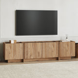 Mueble TV Lowen imitación roble 180 cm Pino Atlántico y madera de melamina antracita