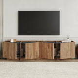 Mueble TV Lowen imitación roble 180 cm Pino Atlántico y madera de melamina antracita