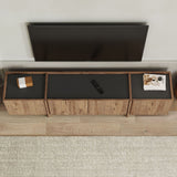 Mueble TV Lowen imitación roble 180 cm Pino Atlántico y madera de melamina antracita