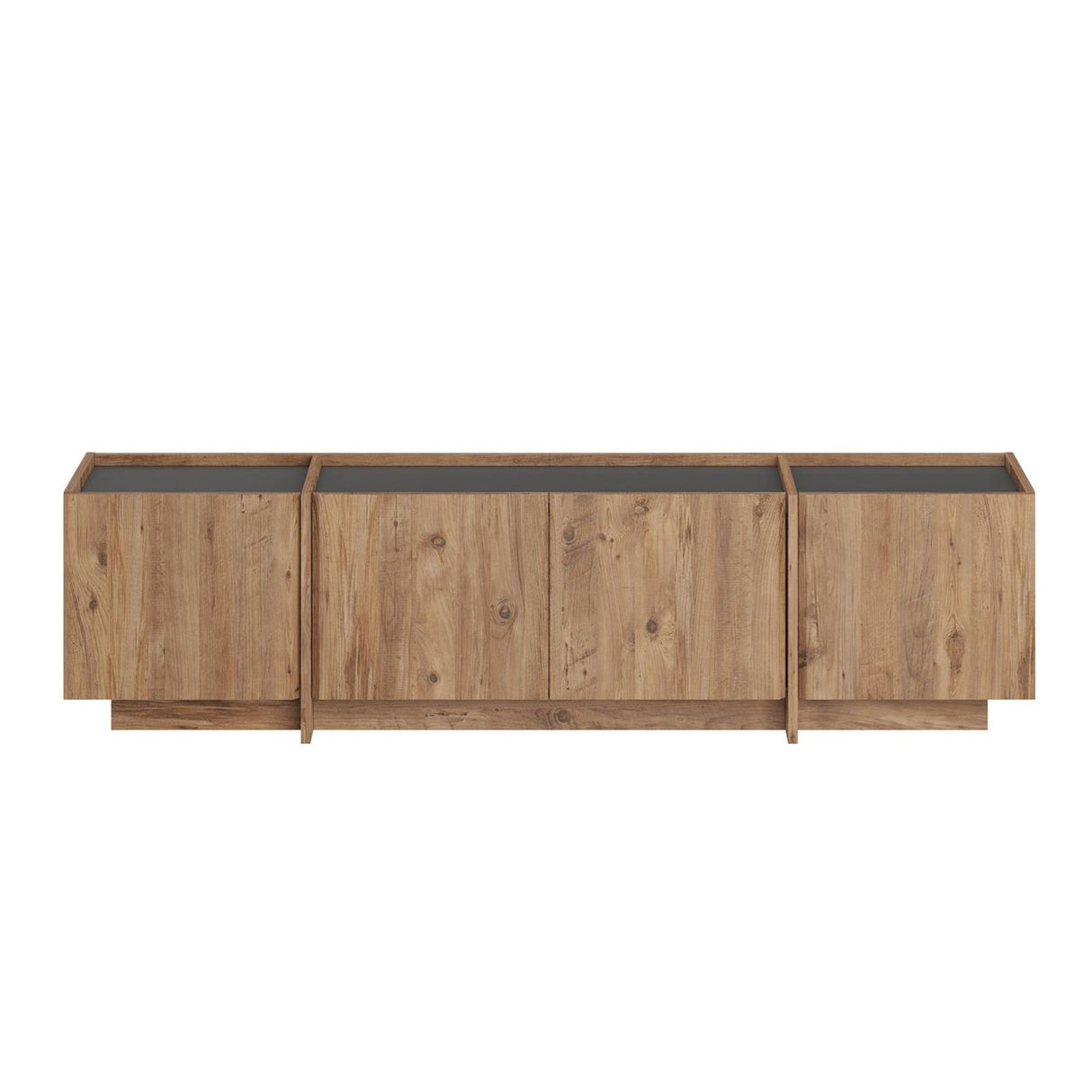 Mueble TV Lowen imitación roble 180 cm Pino Atlántico y madera de melamina antracita