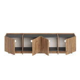 Mueble TV Lowen imitación roble 180 cm Pino Atlántico y madera de melamina antracita