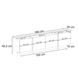 Mueble TV Lowen imitación roble 180 cm Pino Atlántico y madera de melamina antracita