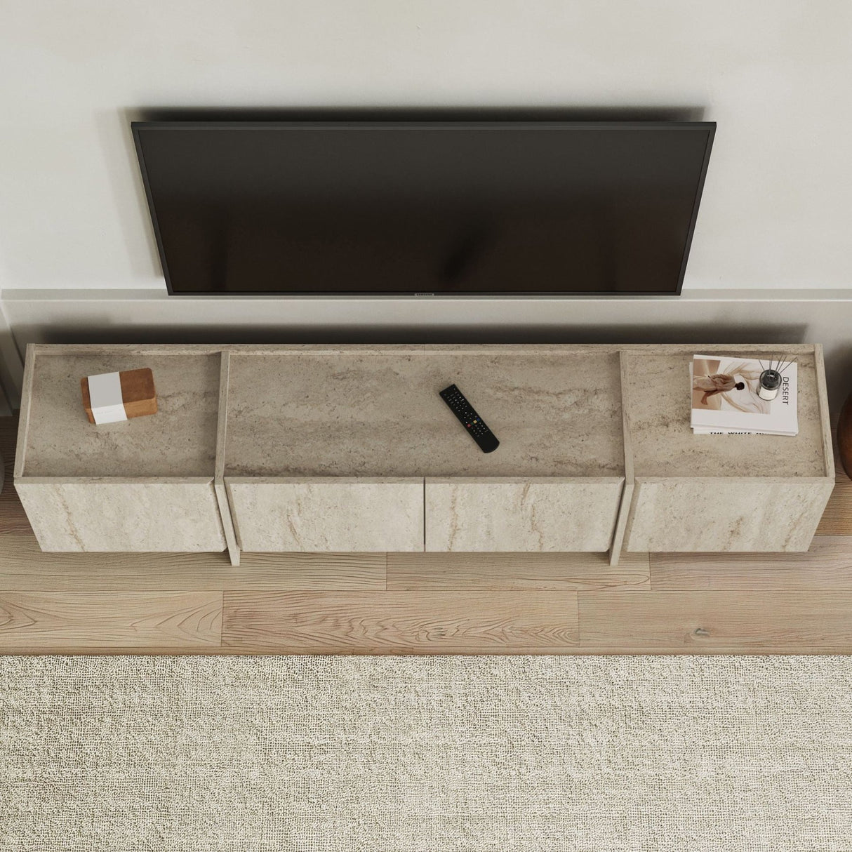 Lowen Mueble TV travertino 180 cm Madera melaminada