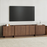 Mueble TV Lowen en nogal Milano 180 cm compuesto de madera revestido de melamina