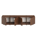 Mueble TV Lowen en nogal Milano 180 cm compuesto de madera revestido de melamina