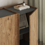 Mesa auxiliar Dorma imitación roble 180 cm Pino atlántico y antracita Madera revestida de melamina