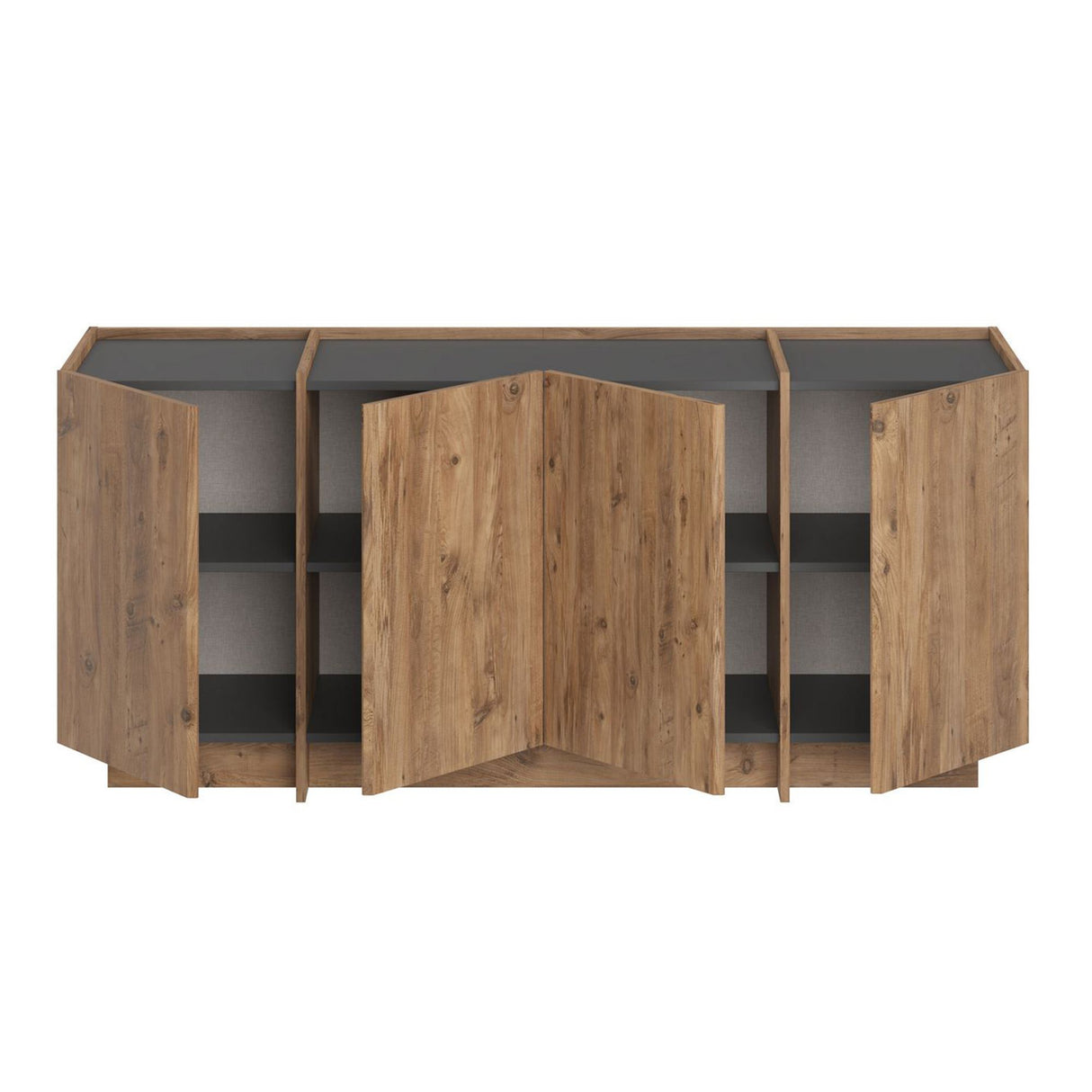 Mesa auxiliar Dorma imitación roble 180 cm Pino atlántico y antracita Madera revestida de melamina