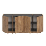 Mesa auxiliar Dorma imitación roble 180 cm Pino atlántico y antracita Madera revestida de melamina