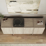 Mesa consola Dorma aspecto travertino 180 cm Madera melaminada