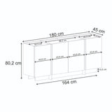 Mesa consola Dorma de nogal Milano 180 cm Compuesto de madera melaminado