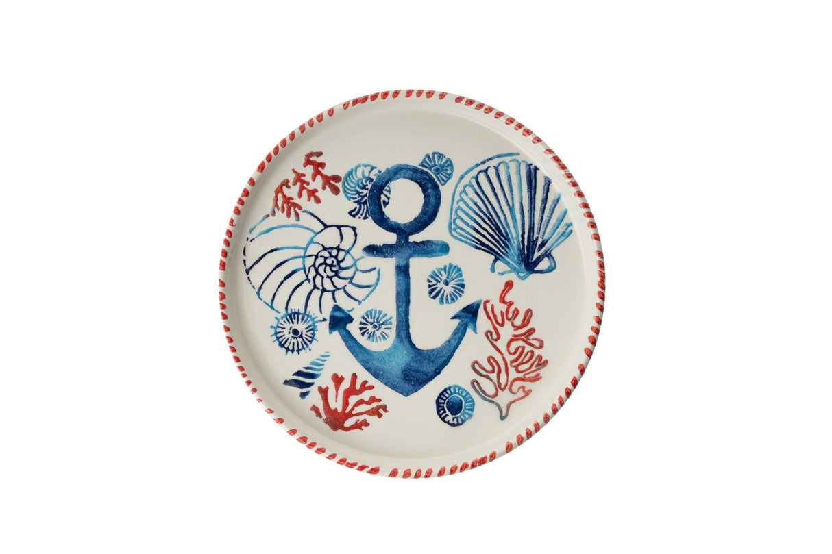 KAHSER14-MARINE Blanco Azul Rojo 100% CERÁMICA 6 cm de ancho