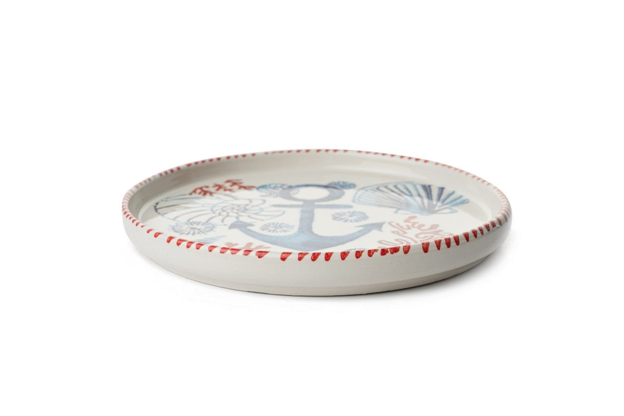 KAHSER14-MARINE Blanco Azul Rojo 100% CERÁMICA 6 cm de ancho