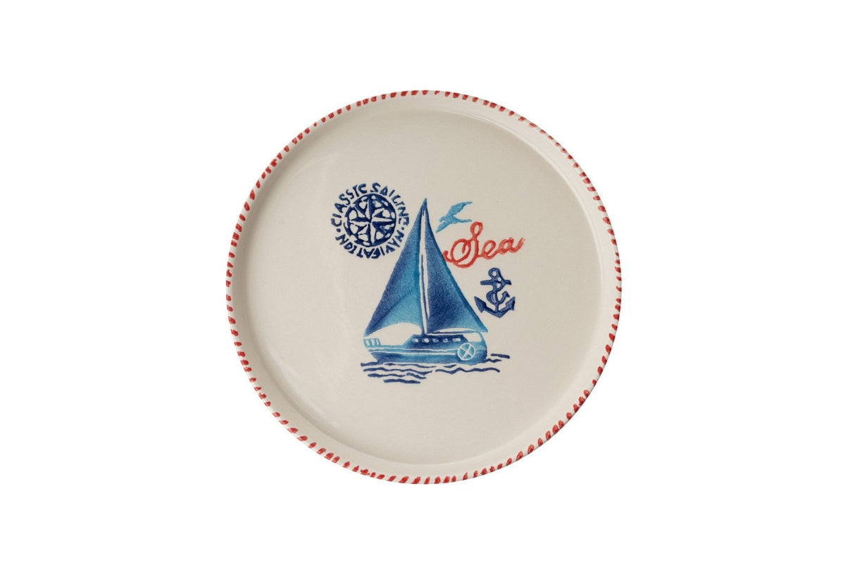 KAHSER14-MARINE Blanco Azul Rojo 100% CERÁMICA 6 cm de ancho