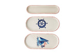KAHSER14-MARINE Blanco Azul Rojo 100% CERÁMICA 6 cm de ancho